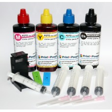 Kit Recarga para tinteiros HP nº 300, 300XL, 901 e 901XL (CMYK) 100 ml/cor