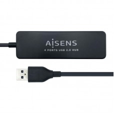 Hub USB 2.0 AISENS 4 port preto...