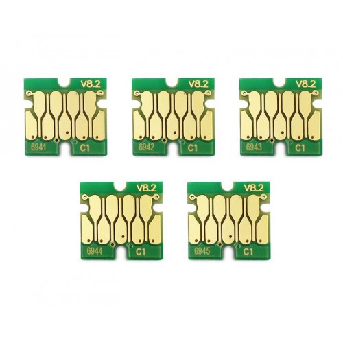 Conjunto de 5 chips descartáveis p/ tinteiros recarregáveis EPSON SureColor T6941-5