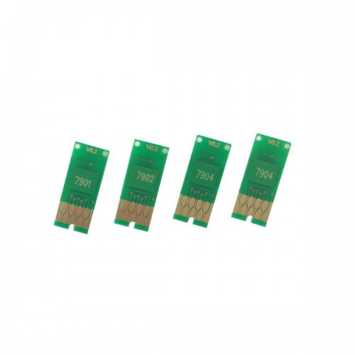 Conjunto de 4 chips permanentes p/ tinteiros recarregáveis EPSON T7901-4, T7911-4 série Torre de Pisa