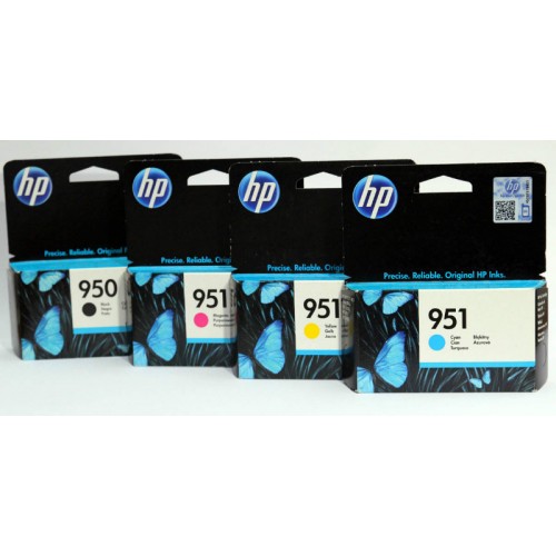 Conjunto 4 tinteiros originais HP 950BK, 951C, 951M e 951Y