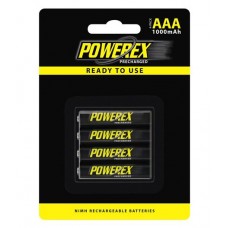 Conjunto 4 pilhas AAA 1000 mAh recarregáveis Powerex Pré-carregadas