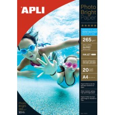 Papel fotográfico impermeável Apli Photobright A4 265g - 20 folhas