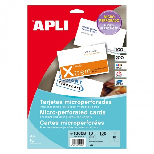 Papel para 100 Cartões de Visita - A4 200g/m2 - APLI