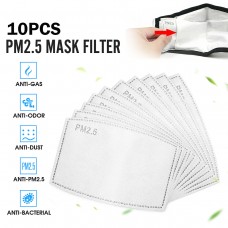 Conjunto de 10 Filtros pm 2.5 p/ Máscara Reutilizável c/  5 Camadas de Proteção 12 x 8 cm