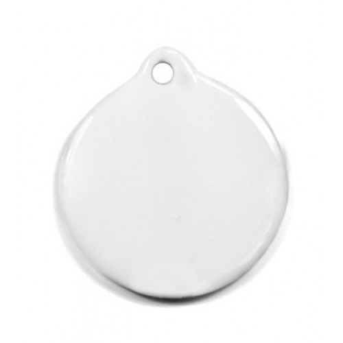 Adorno para pendurar em cerâmica branco redondo para personalizar por sublimação (40x45 mm)