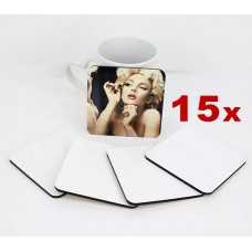 Pack 15 Base para Copos Quadrada em MDF para sublimação