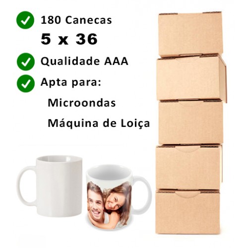 Pack 180 Canecas Sublimação Branca Qualidade Premium AAA+