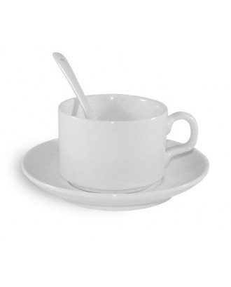Chávena de Café 170 ml para Sublimação com Base e Colher