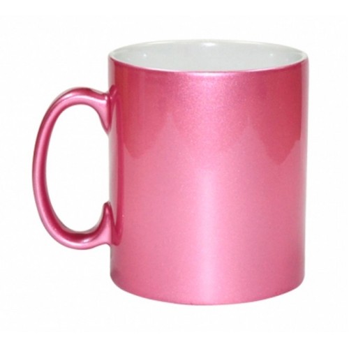 Caneca ROSA brilhante em cerâmica para sublimação