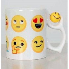Caneca Branca 11 Oz com Emoji Smile sobre a Asa para sublimação