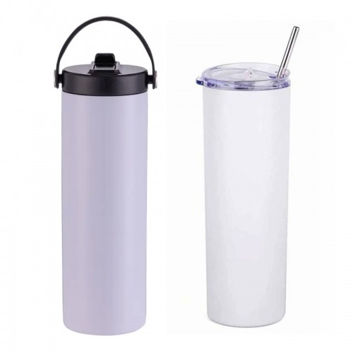 Copo em Aço Inox com Dupla Tampa p/ Sublimação - 20 Oz