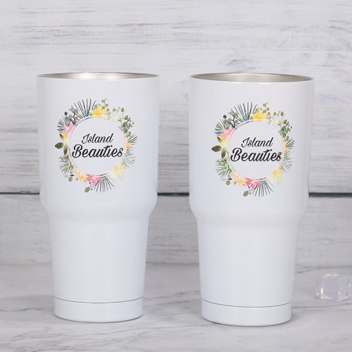 Copo em Aço Inox, p/ Automóvel, lacado em Branco p/ Sublimação 900 ml