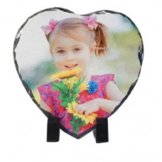 Pedra 20 x 25 cm personalizável com foto em sublimação - forma de coração