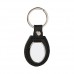 Porta-chaves em couro preto e metal, forma Oval para sublimação