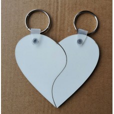 Conjunto de 2 Porta-chaves em MDF formando um coração para sublimação