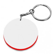 Porta-chaves em plástico com bordo vermelho para sublimação