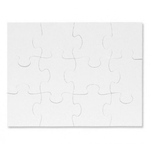 Puzzle 18 x 13 cm branco brilhante para sublimação - 12 peças