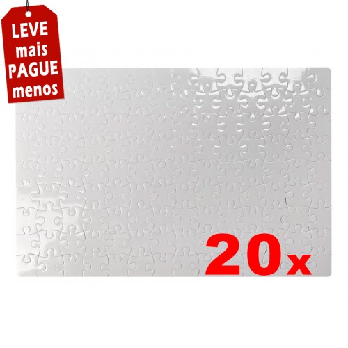 Pack 20 Puzzle branco 18 x 27 cm para sublimação - 126 pcs