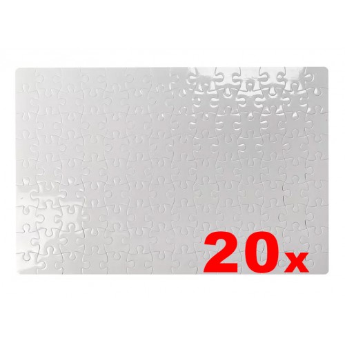 Pack 20 Puzzle branco 18 x 27 cm para sublimação - 126 pcs