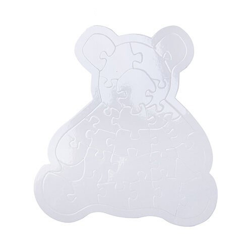 Puzzle forma Urso de Peluche branco para sublimação - 28 pcs
