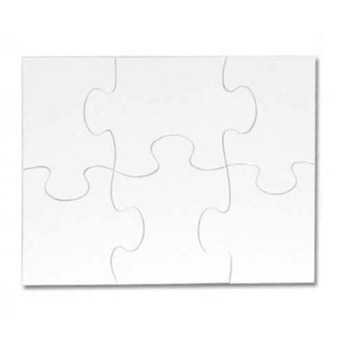 Puzzle Infantil branco 125 x 177 mm para sublimação - 6 pcs