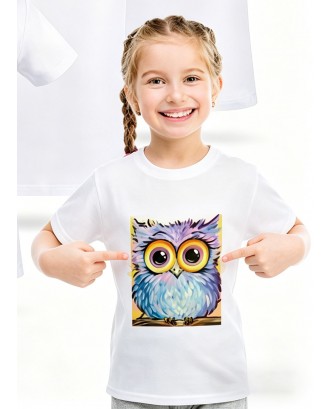 T-shirt Criança c/ Grande Opacidade em Poliéster Branco e Toque Algodão para Sublimação, 180 gr. Unisexo