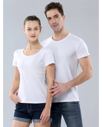 T-shirt c/ Grande Opacidade em Poliéster Branco e Toque Algodão para Sublimação, 180 gr. Unisexo