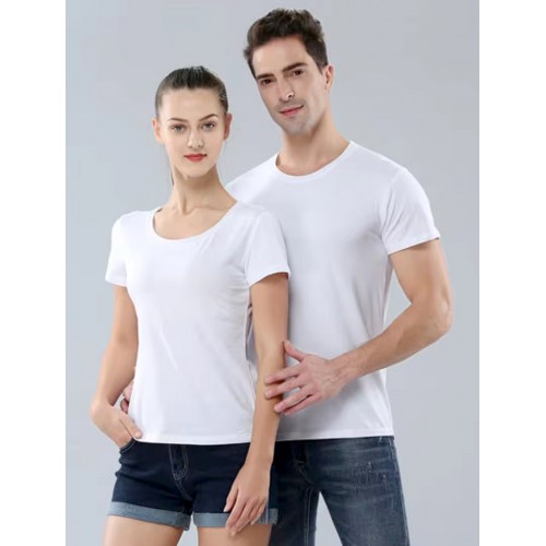 T-shirt c/ Grande Opacidade em Poliéster Branco e Toque Algodão para Sublimação, 180 gr. Unisexo