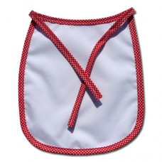Babete Infantil Premium c/ Bordo Vermelho com pontos brancos para sublimação