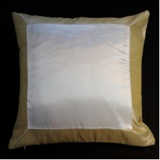 Capa para almofada em poliéster branco e bege com ziper 40 x 40 cm para sublimação