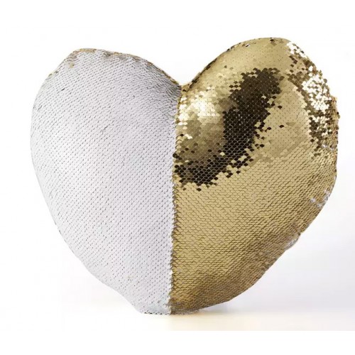 Capa Formato Coração com Lantejoulas Reversíveis para Almofada, para Sublimação