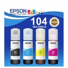 4 garrafas de Tinta Original Epson 104, embalagem multipack para Ecotank