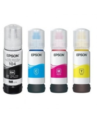 4 garrafas de Tinta Original Epson 104, embalagem multipack para Ecotank