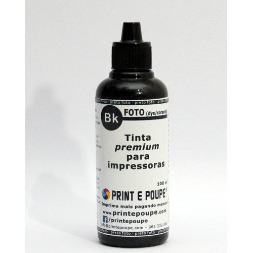 Tinta Premium p/ Brother, tinteiros LC-121, 123, 223, 980, 985, 1100, 1220, 1240, 1280BK, etc. (Listagem completa na descrição) PRETO.