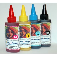 Conjunto de Tintas para SUBLIMAÇÃO p/ Ricoh 4 cores, (Preto, Magenta, Amarelo e Ciano) - 4 x 100 ml
