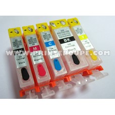 Tinteiros recarregáveis p/ CANON com 5 tinteiros PGI-550 BK, CLI-551 C / M / Y / K