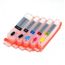 Tinteiros recarregáveis p/ CANON com 5 tinteiros PGI-550 BK, CLI-551 C / M / Y / K