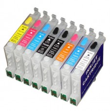 Tinteiros recarregáveis p/ Epson série T0540-8 (Rã) (8 tinteiros) Epson R800 e Epson R1800