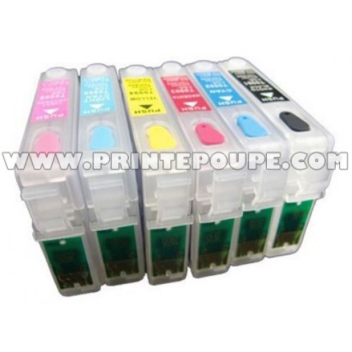 Tinteiros recarregáveis p/ Epson série T0801-6 (Colibri) - (6 tinteiros)