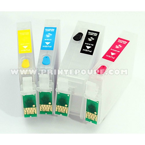 Tinteiros recarregáveis p/ Epson T1291-4 (Maçã), T1301-4 (Veado) Preto XL (4 tinteiros)