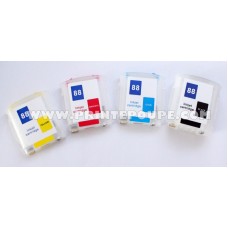 Tinteiros recarregáveis p/ HP 88 ou HP 940 (4 tinteiros)
