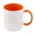 Caneca branca com interior e asa laranja